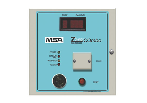 A cost-efficient monitor for underground garages and ventilation control, the Z-Gard COmbo Gas Monitor uses an electrochemical sensor to detect carbon monoxide. The unit features local audio/visual alarm status indicators and it can be configured to interface with air-handling equipment to control air quality within a building. Additional remote sensors can be attached to the unit via the RS-485 network port, while a 4-20 mA output is proportional to the calibrated operating range.